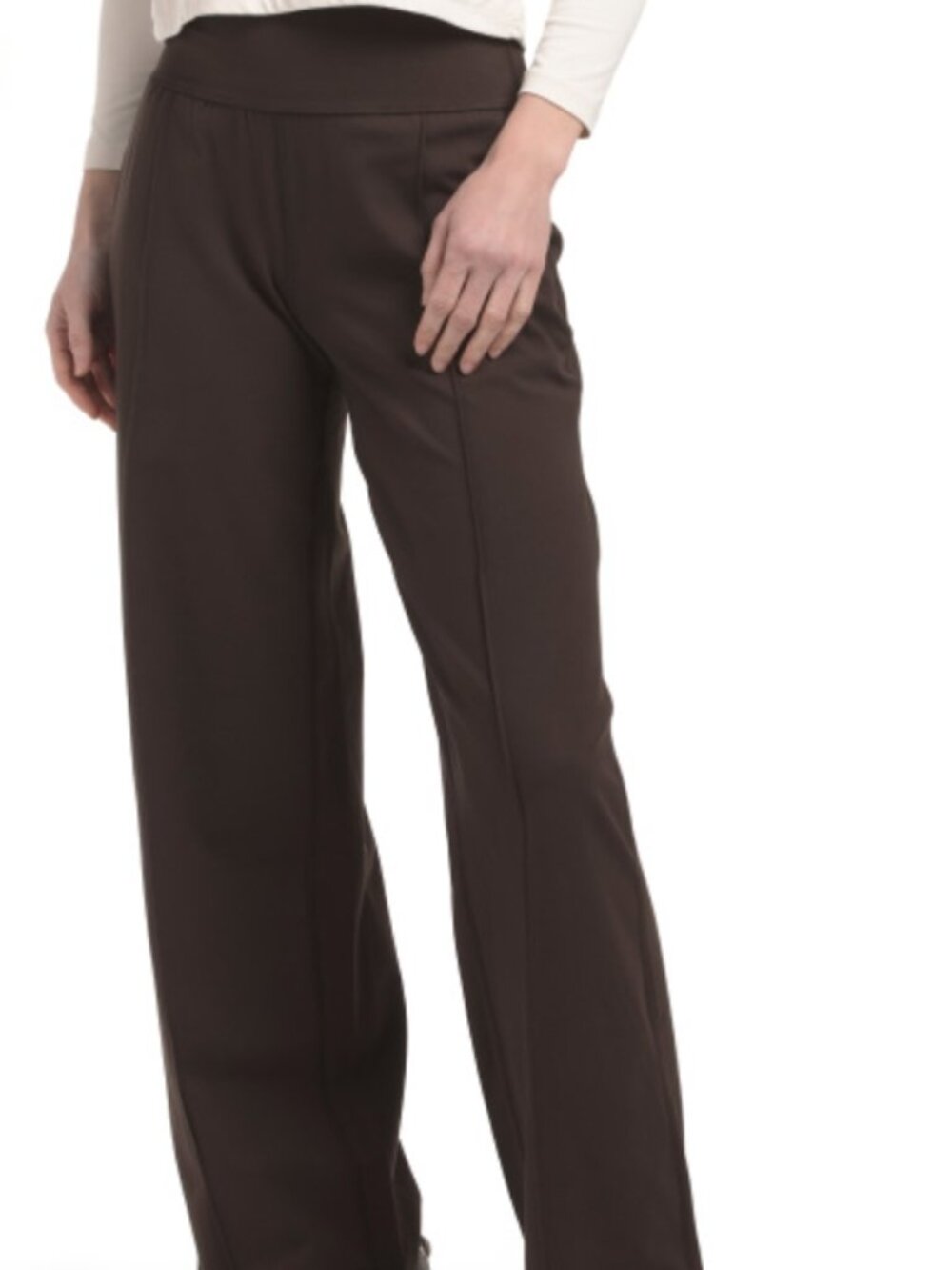 NWT 90 DEGREE BY REFLEX Interlock Light Work High Rise Pintuck Wide Leg Pants
